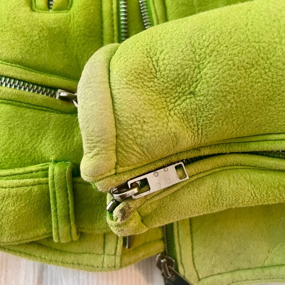 Ralph Lauren Purple Label lime Green Shearling Jacket. Size 4. - Picture 8 of 16